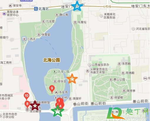 北海公园有几个门可以出入3